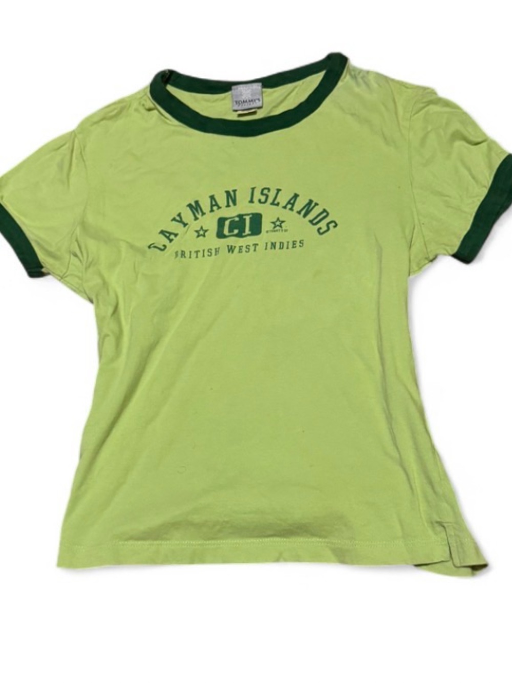 Vintage Tommy's Designs Cayman Islands Green Baby Tee